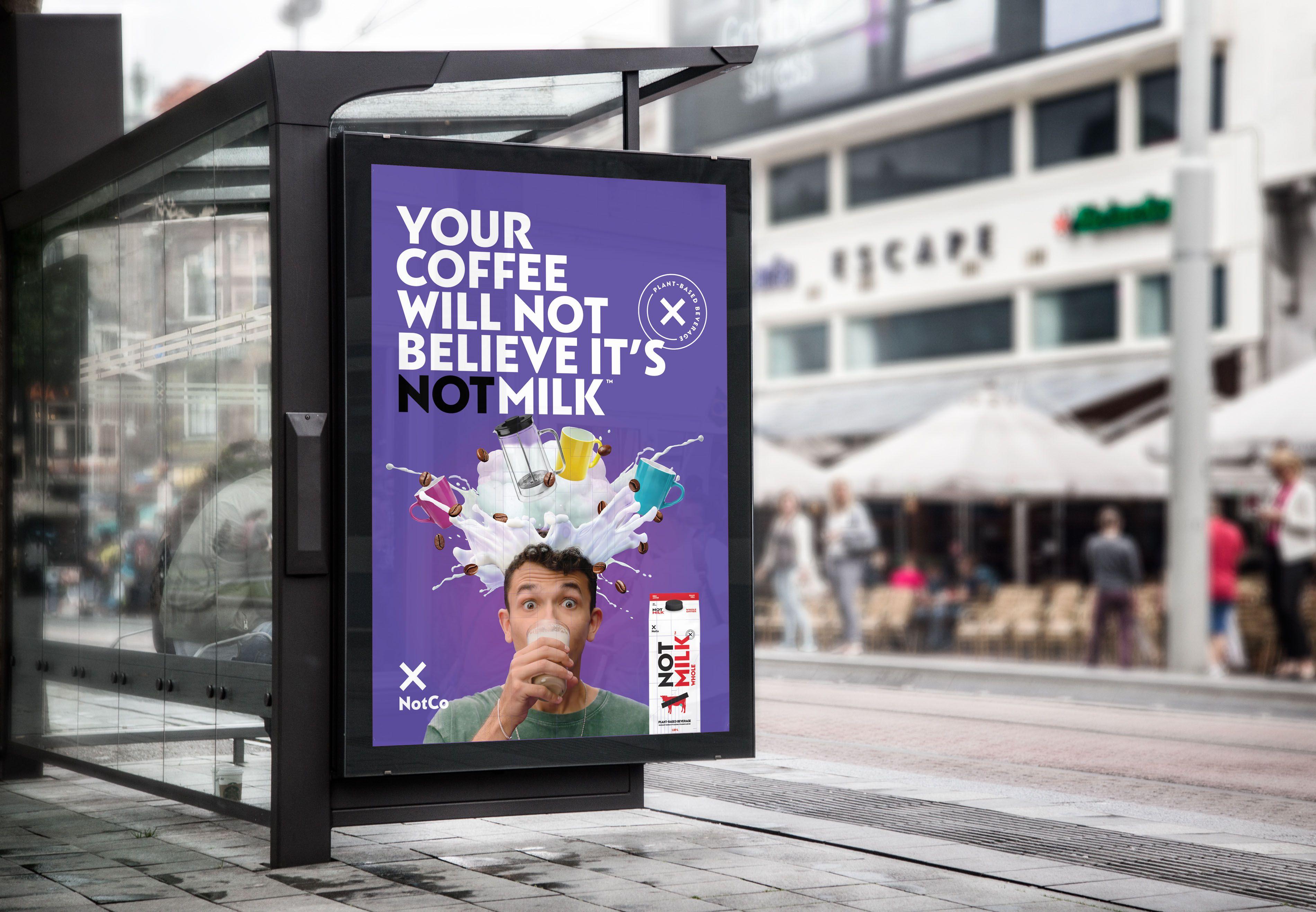 NotMilk ad on bus stop